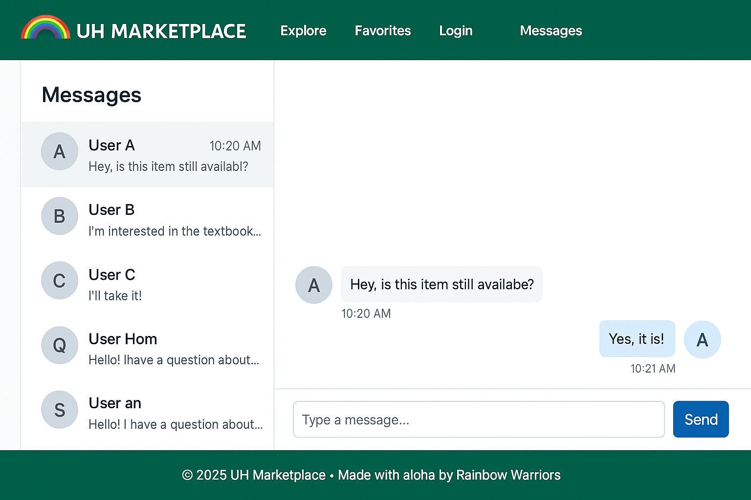 Messages Page