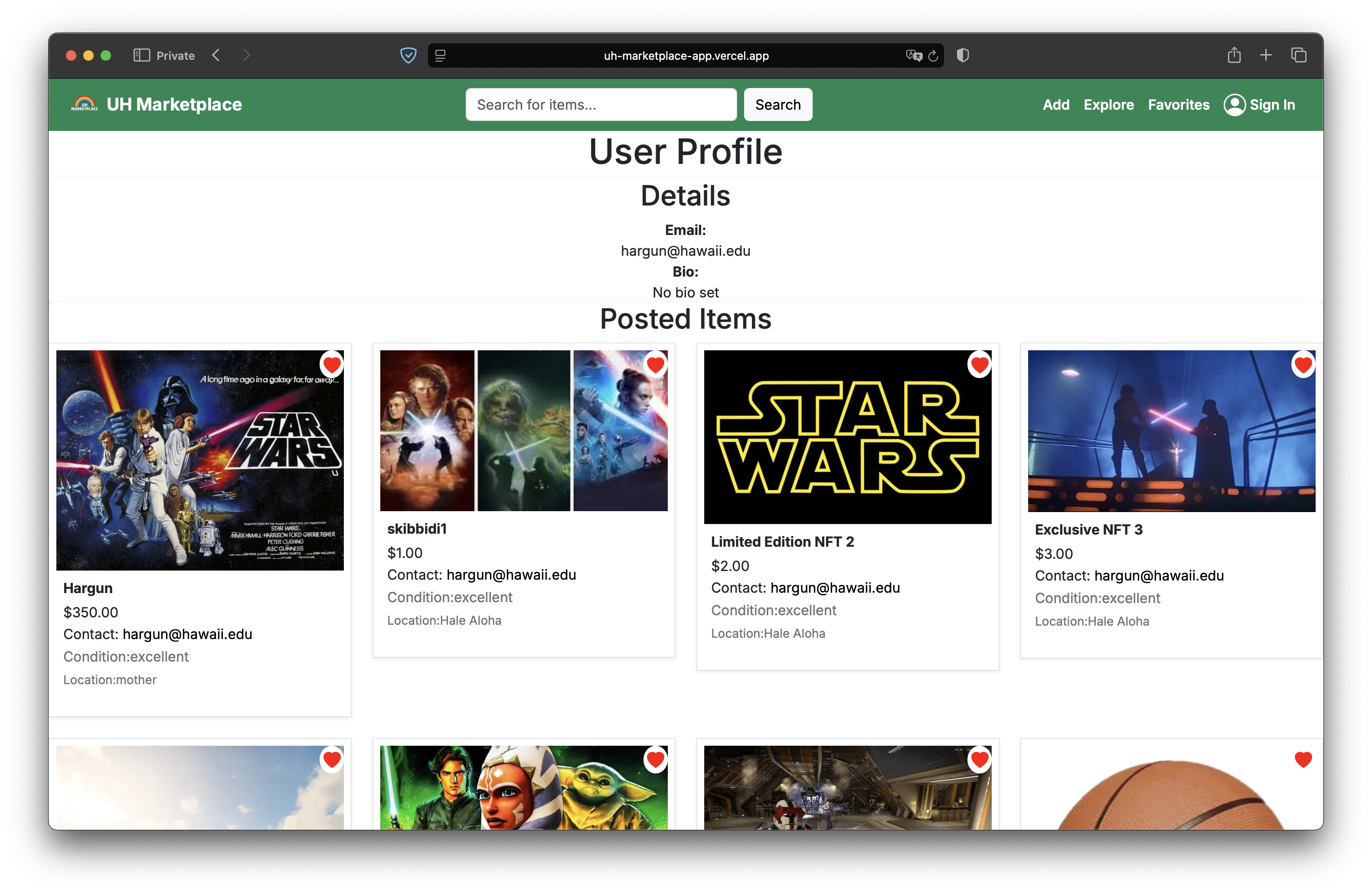 Profile Page (Other Accounts)